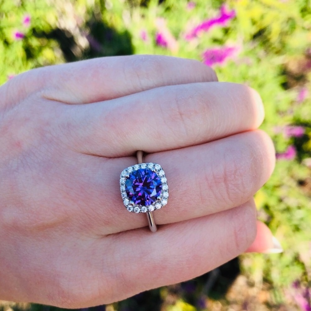 Amethyst Gemstone 925 Sterling Silver 8MM Ring - Picture 3 of 7